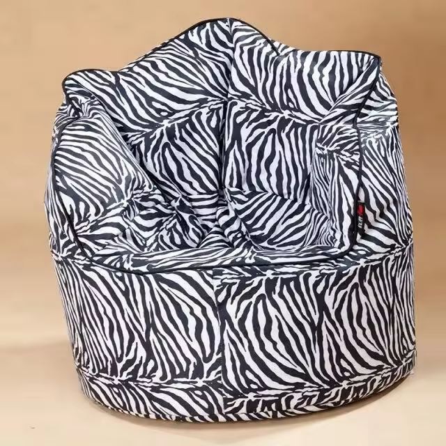 Sillón puff con estampado de cebra